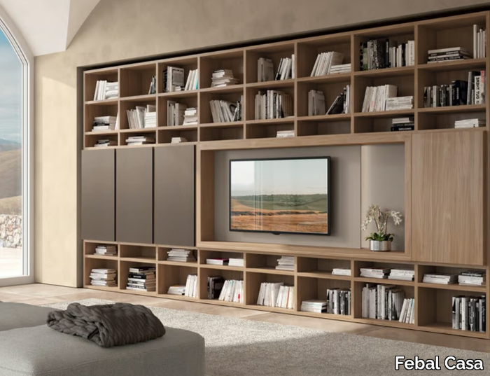 TRENTA 03 - Bookcase with TV stand _ Febal Casa