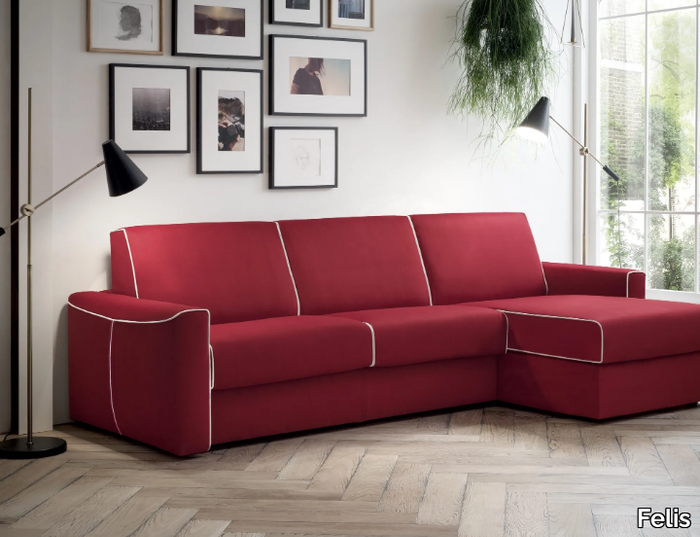 DAKOTA - 4 seater fabric sofa bed with chaise longue _ Felis