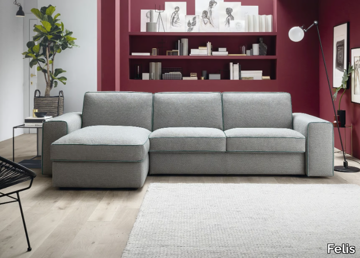 EFRON - 4 seater fabric sofa bed with chaise longue _ Felis