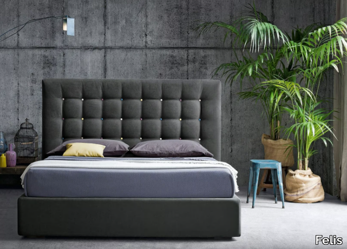 KARL - Fabric double bed with tufted headboard _ Felis