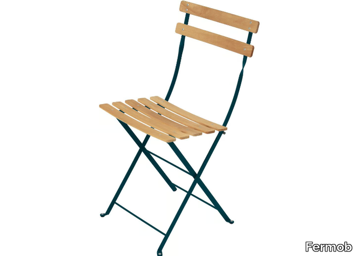 BISTRO - Folding steel and wood garden chair _ Fermob