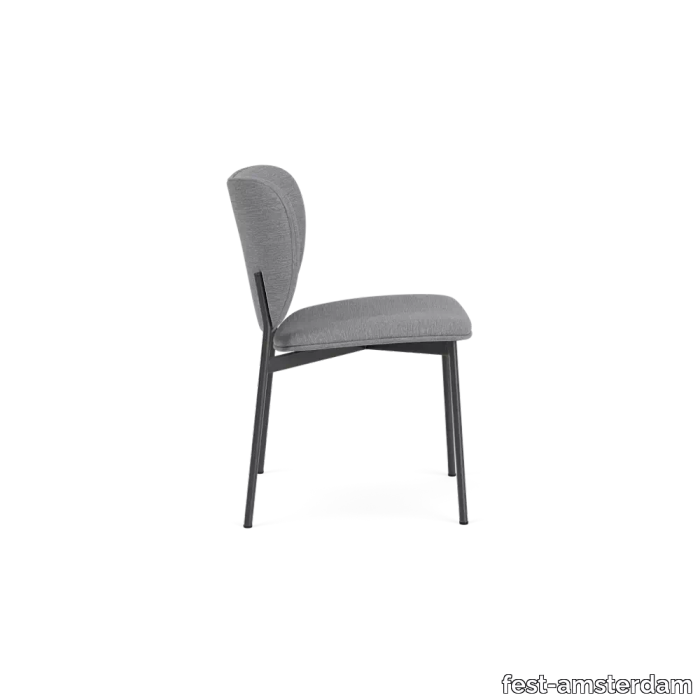 Eve dining chair - black frame - Sydney Light Grey - 91