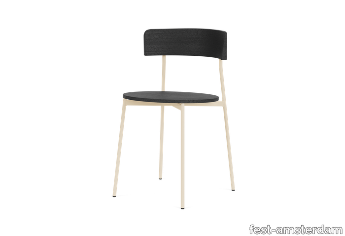 Friday dining chair no arms - sand frame - black back (no upholstery) - Black