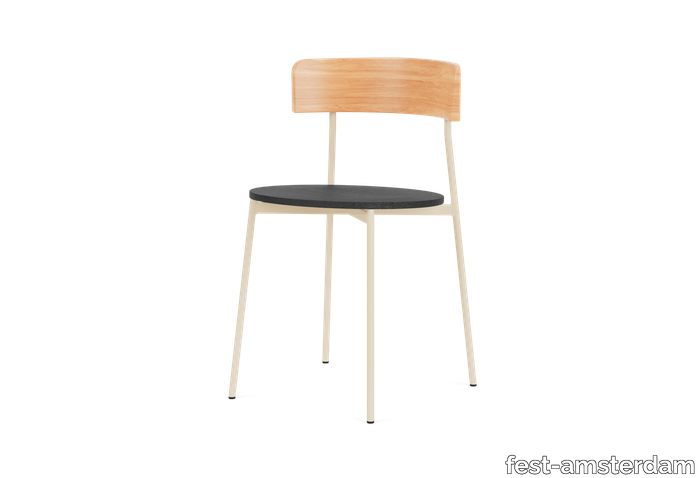 Friday dining chair no arms - sand frame - natural back (no upholstery) - Natural