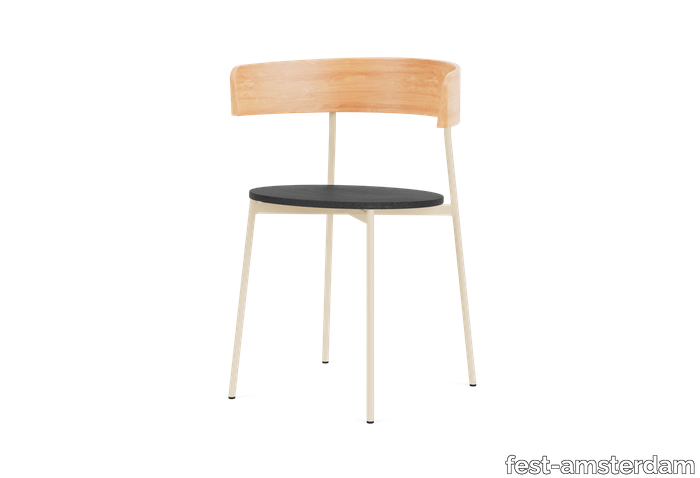 Friday dining chair with arms - sand frame - natural back (no upholstery) - Natural