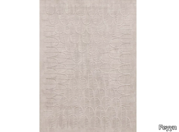 FEATHERS BEIGE - Rectangular handmade rug _ Feyyn