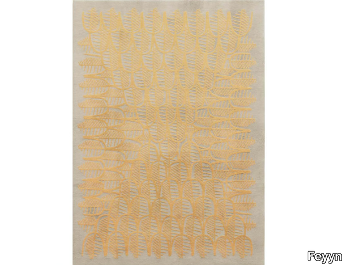 FEATHERS GOLDEN - Rectangular handmade rug _ Feyyn