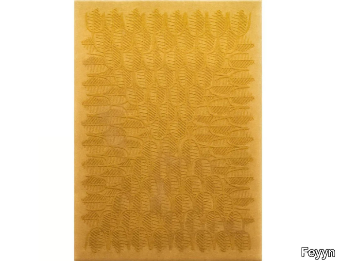 FEATHERS YELLOW - Rectangular handmade rug _ Feyyn