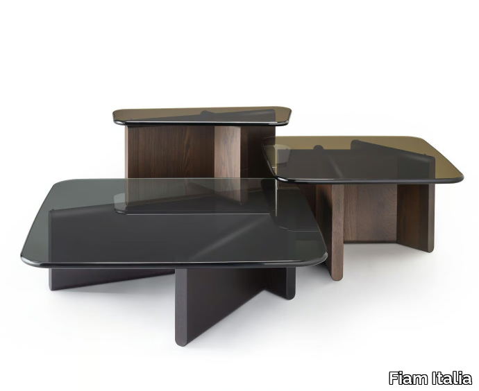 TYPE - Wood and glass coffee table _ Fiam Italia