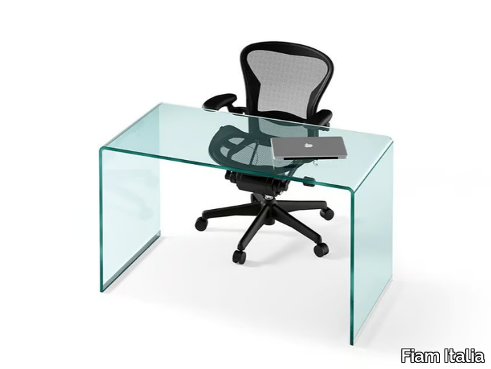 RIALTO - Rectangular glass office desk _ Fiam Italia