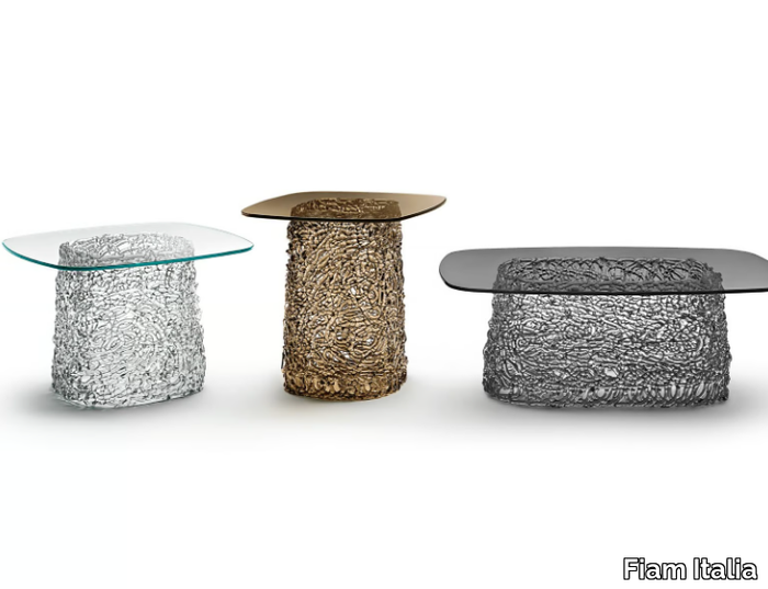 MACRAMÈ - Rectangular glass coffee table _ Fiam Italia