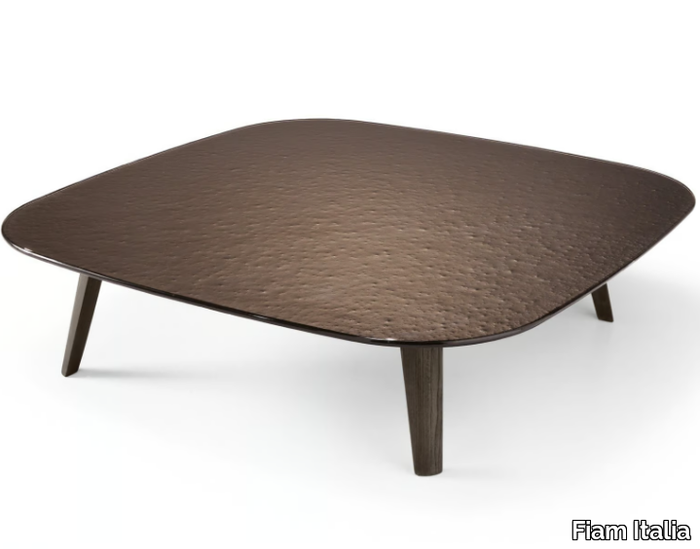 MAGMA - Wood and glass coffee table _ Fiam Italia