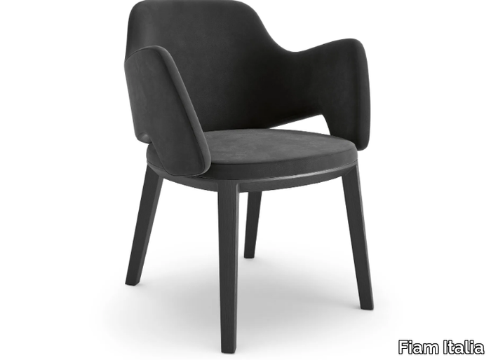 NEWTON - Leather chair with armrests _ Fiam Italia