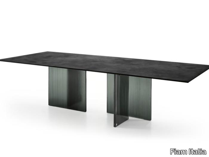 BIG WAVE - Table with DV Glass base _ Fiam Italia