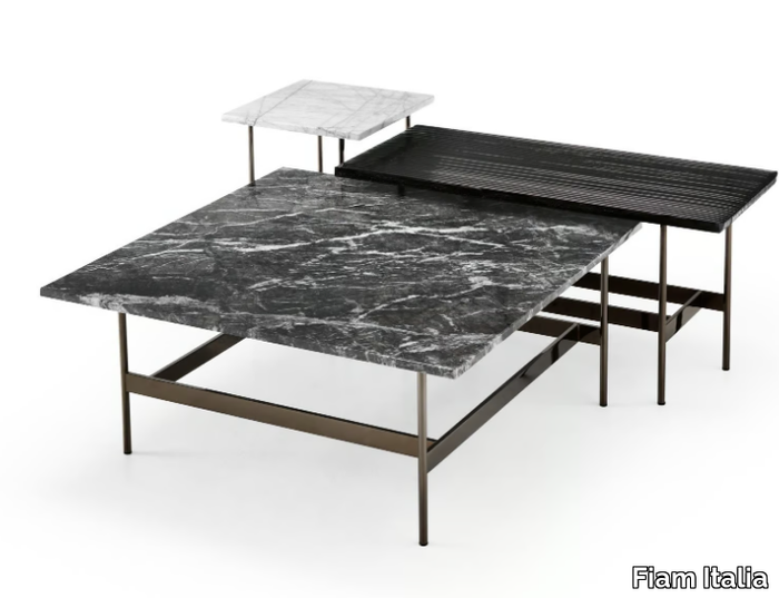 WAVES - Coffee table with DV-GLASS® or marble top _ Fiam Italia