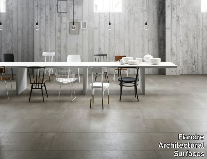 500F HEAT - Indoor/outdoor porcelain stoneware wall/floor tiles with concrete effect _ Fiandre Architectural Surfaces