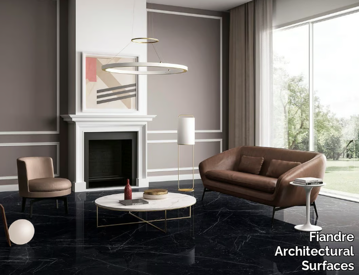 DARK MARQUINA - Porcelain stoneware wall/floor tiles with marble effect _ Fiandre Architectural Surfaces