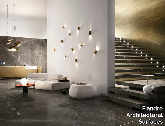 PIETRA GREY - Porcelain stoneware wall/floor tiles with marble effect _ Fiandre Architectural Surfaces