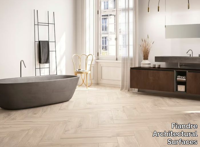 BLANCHE - Porcelain stoneware wall/floor tiles with wood effect _ Fiandre Architectural Surfaces