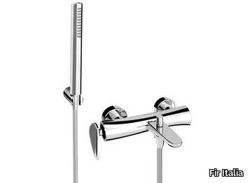 SYNERGY OPEN 93 - 9334017 - Wall-mounted brass bathtub mixer with hand shower _ Fir Italia