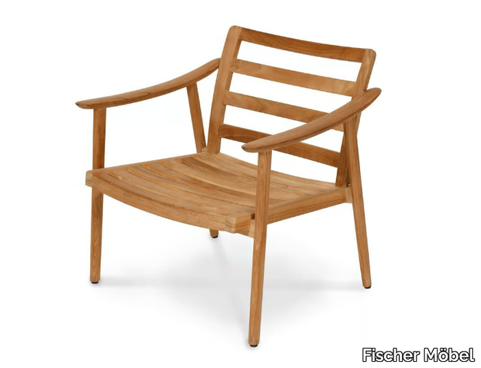 KENO - Teak garden armchair with armrests _ Fischer Möbel