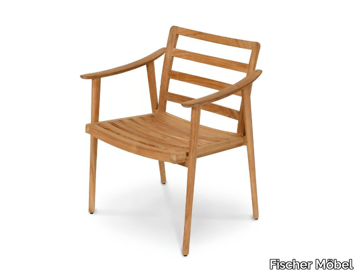 KENO - Teak garden chair with armrests _ Fischer Möbel