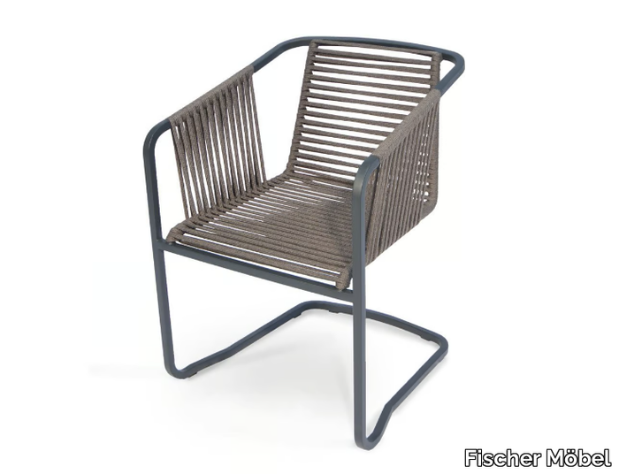 SUITE - Cantilever rope garden chair with armrests _ Fischer Möbel