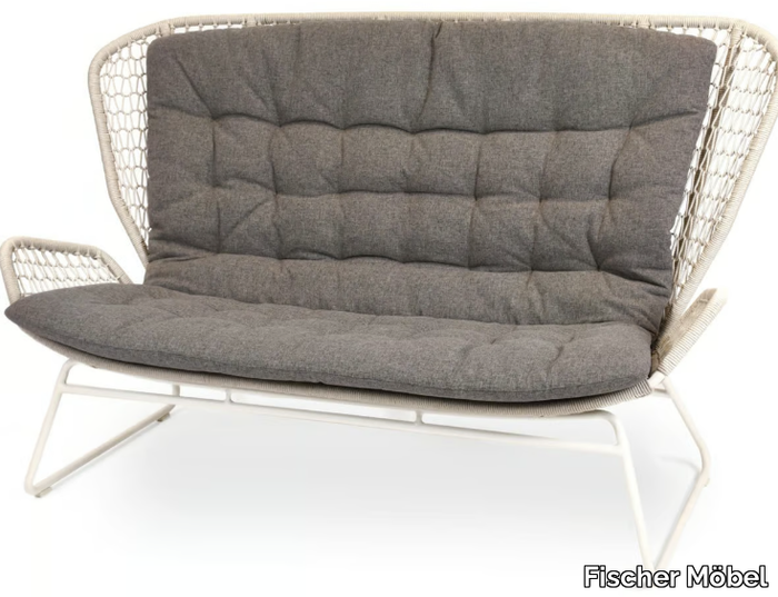 WING LIGHT - 2 seater sled base fabric garden sofa _ Fischer Möbel