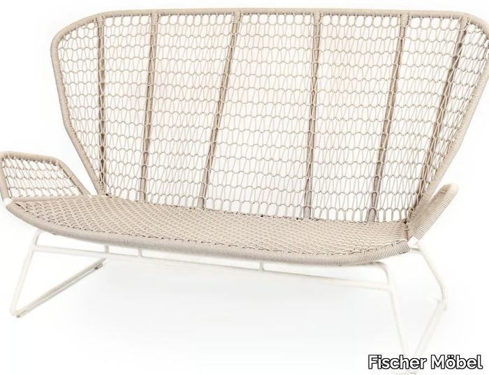 WING LIGHT - 2 seater sled base fabric garden sofa _ Fischer Möbel