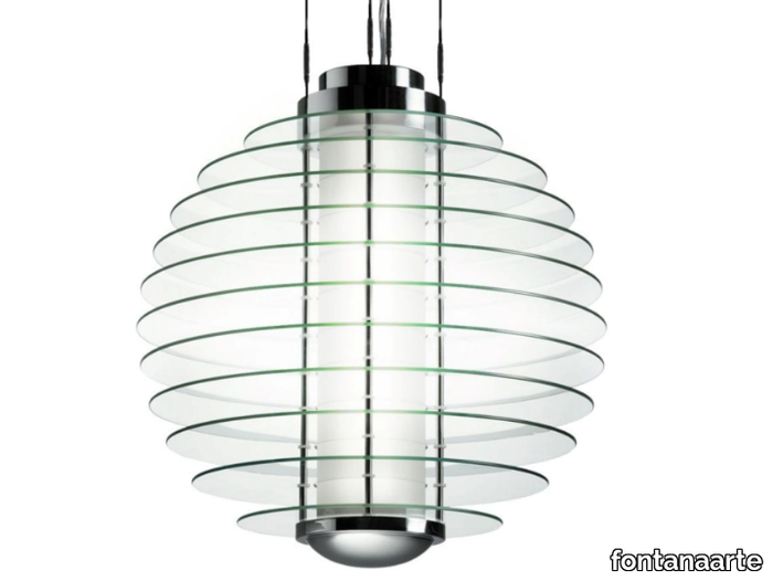 0024XXL - Glass and metal pendant lamp _ FontanaArte