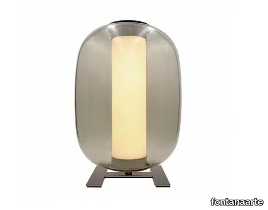 MERIDIANO - LED glass and metal table lamp _ FontanaArte