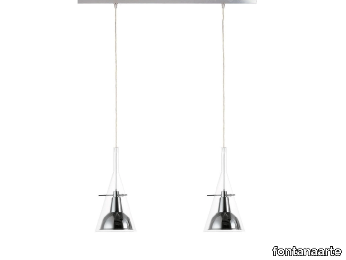 FLÛTE MEDIUM - LED glass and aluminium pendant lamp _ FontanaArte