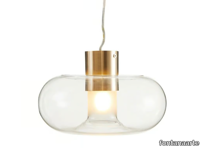 FONTANELLA - Blown glass pendant and metal lamp _ FontanaArte