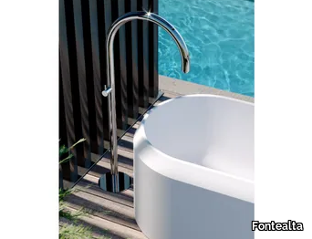 ORIGO C40V.M - Floor standing stainless steel bathtub tap _ Fontealta