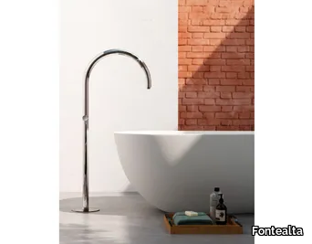 ORIGO C40V - Floor standing stainless steel bathtub tap _ Fontealta