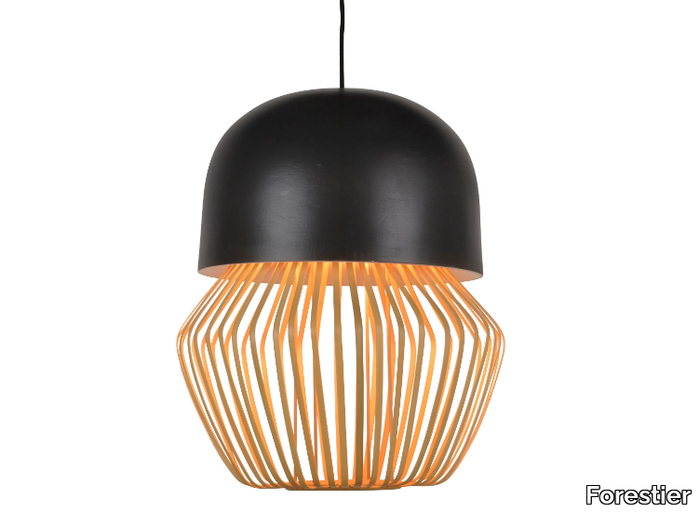 ANEMOS - LED direct-indirect light bamboo pendant lamp _ Forestier