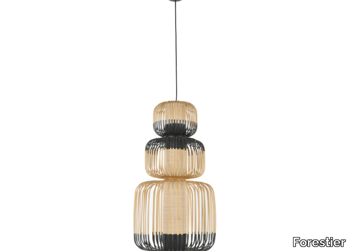 BAMBOO LIGHT TOTEM 3 LIGHTS - Bamboo pendant lamp _ Forestier