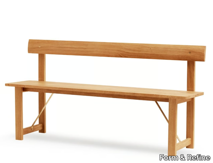 POSITION - Oak bench with back _ Form & Refine