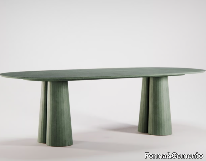 FUSTO OVAL TABLE - Oval cement table _ Forma&Cemento