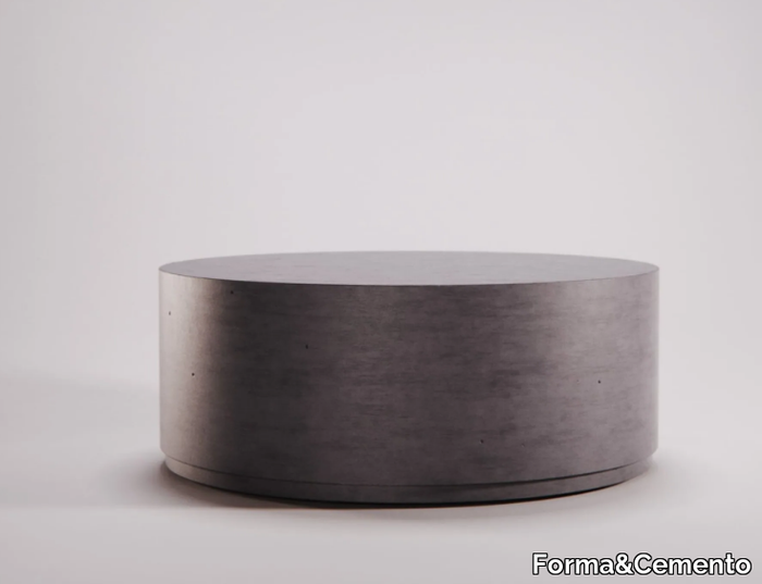 PUCK - Low round cement coffee table _ Forma&Cemento