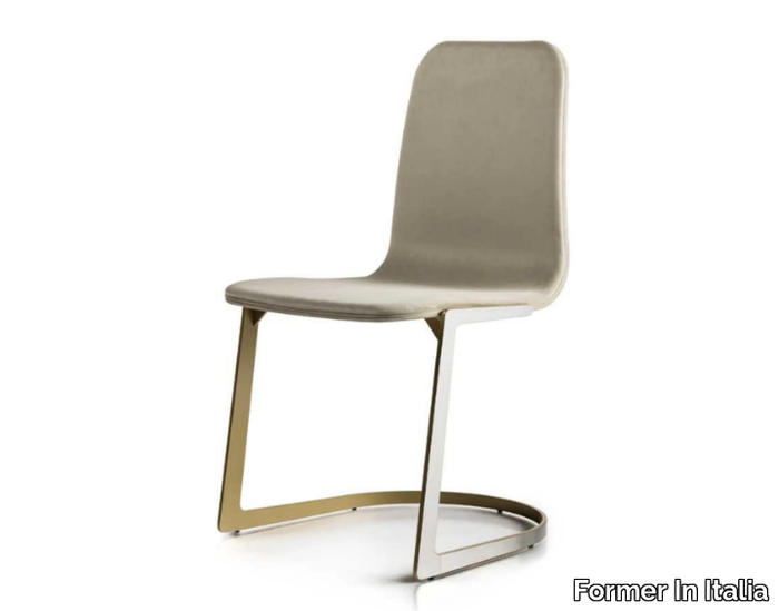 ANITA - Fabric chair and satin steel base _ Former In Italia