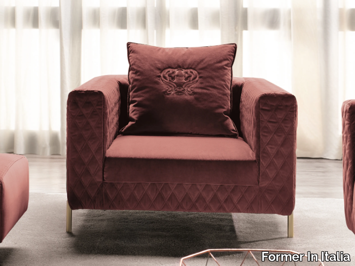 BRERA PLUS - Velvet armchair with armrests _ Former In Italia