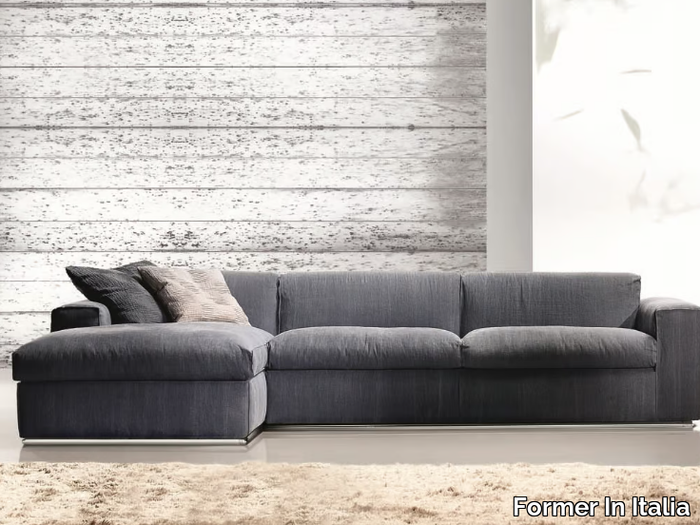 STEVE - Sectional fabric sofa with chaise longue _ Former In Italia