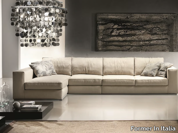 ERMES - Sectional fabric sofa with chaise longue _ Former In Italia