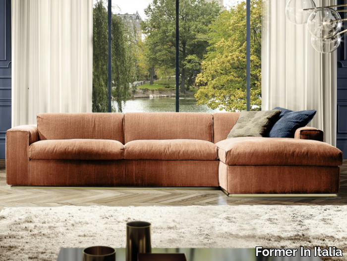 STEVE EVO - Sectional fabric sofa with chaise longue _ Former In Italia