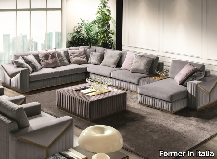 TIVOLI - Corner sectional velvet sofa _ Former In Italia