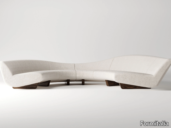 VENERE - 5 seater curved fabric sofa _ Formitalia