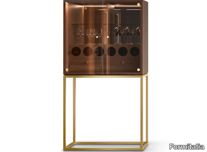 JEFFERY - Wood and glass bar cabinet with integrated lighting _ Formitalia