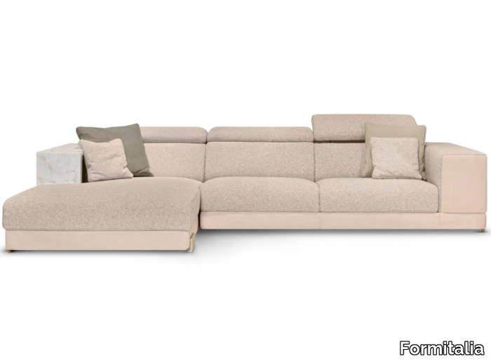 PIERA - 3 seater fabric sofa with chaise longue _ Formitalia