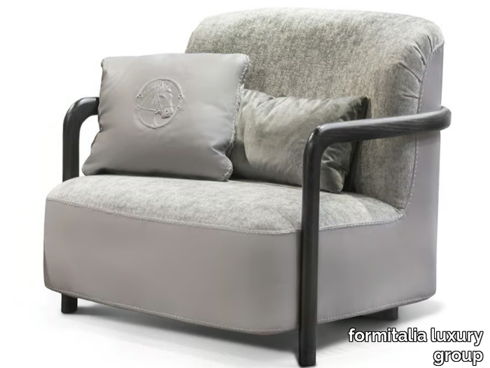 MIMÌ - Deerskin and fabric armchair with armrests _ formitalia luxury group